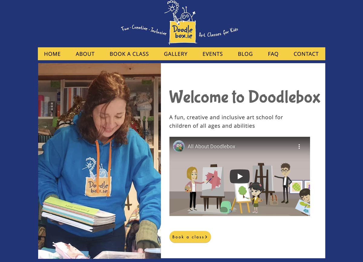 kids art school Dublin Website Design
