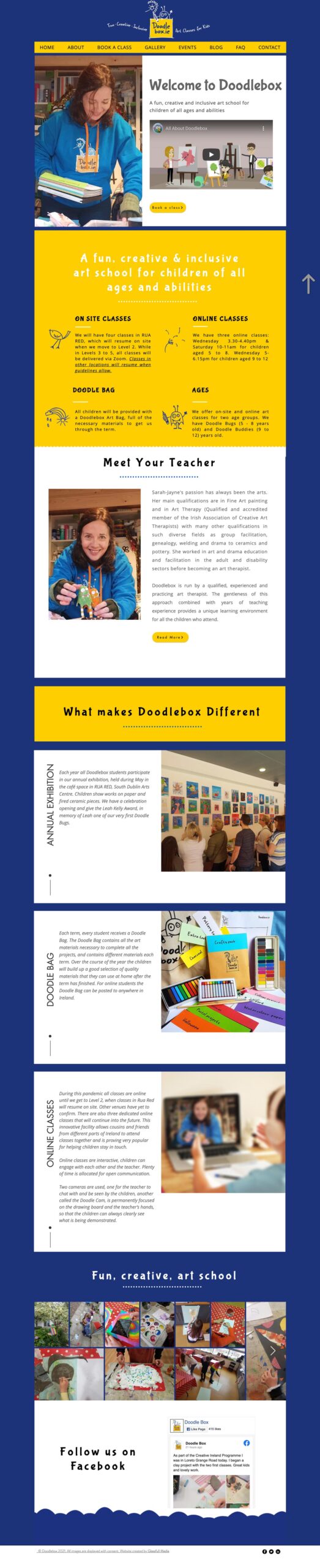 kids art school Ireland Website Design template