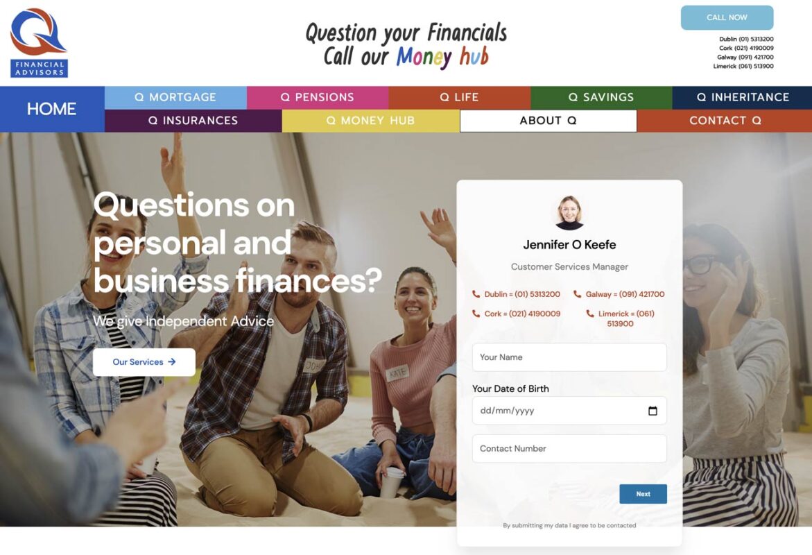financial advisors website example design