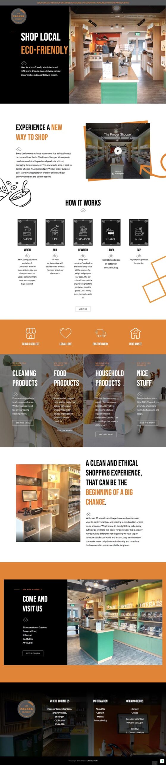 zero waste shop dublin website design
